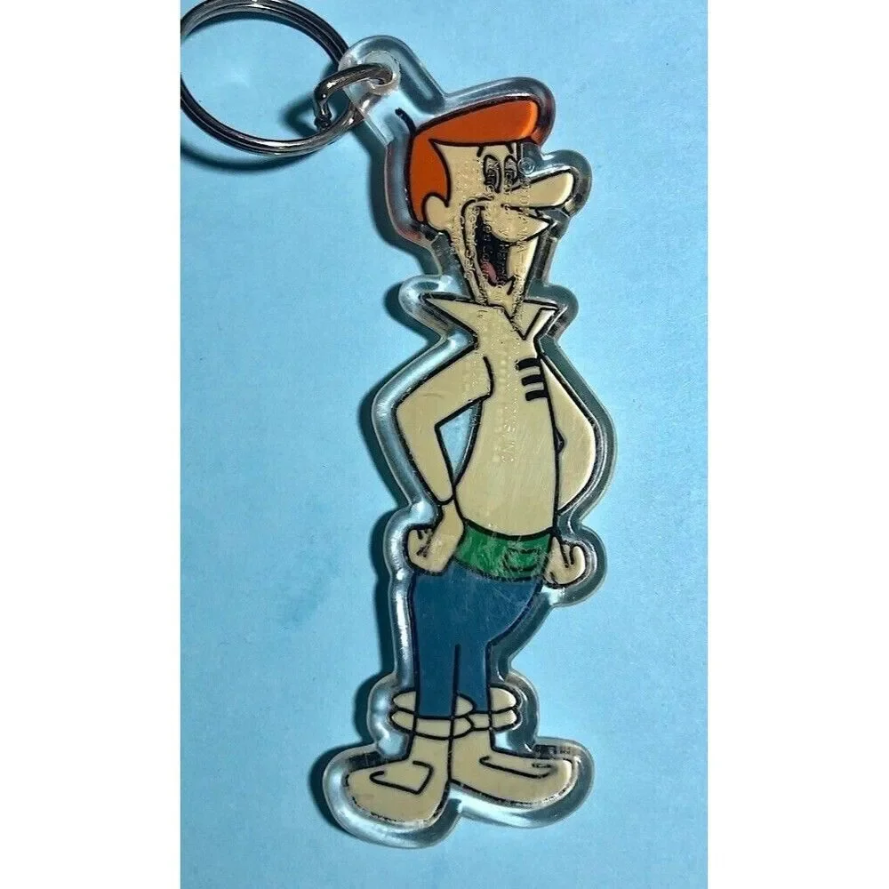 Vintage ©1990 Hanna-Barbera GEORGE JETSON KEYCHAIN Animated CARTOON Dad